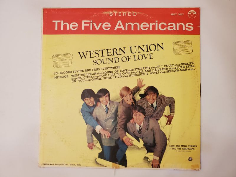 The Five Americans Western Union / Sound of Love vinyl record